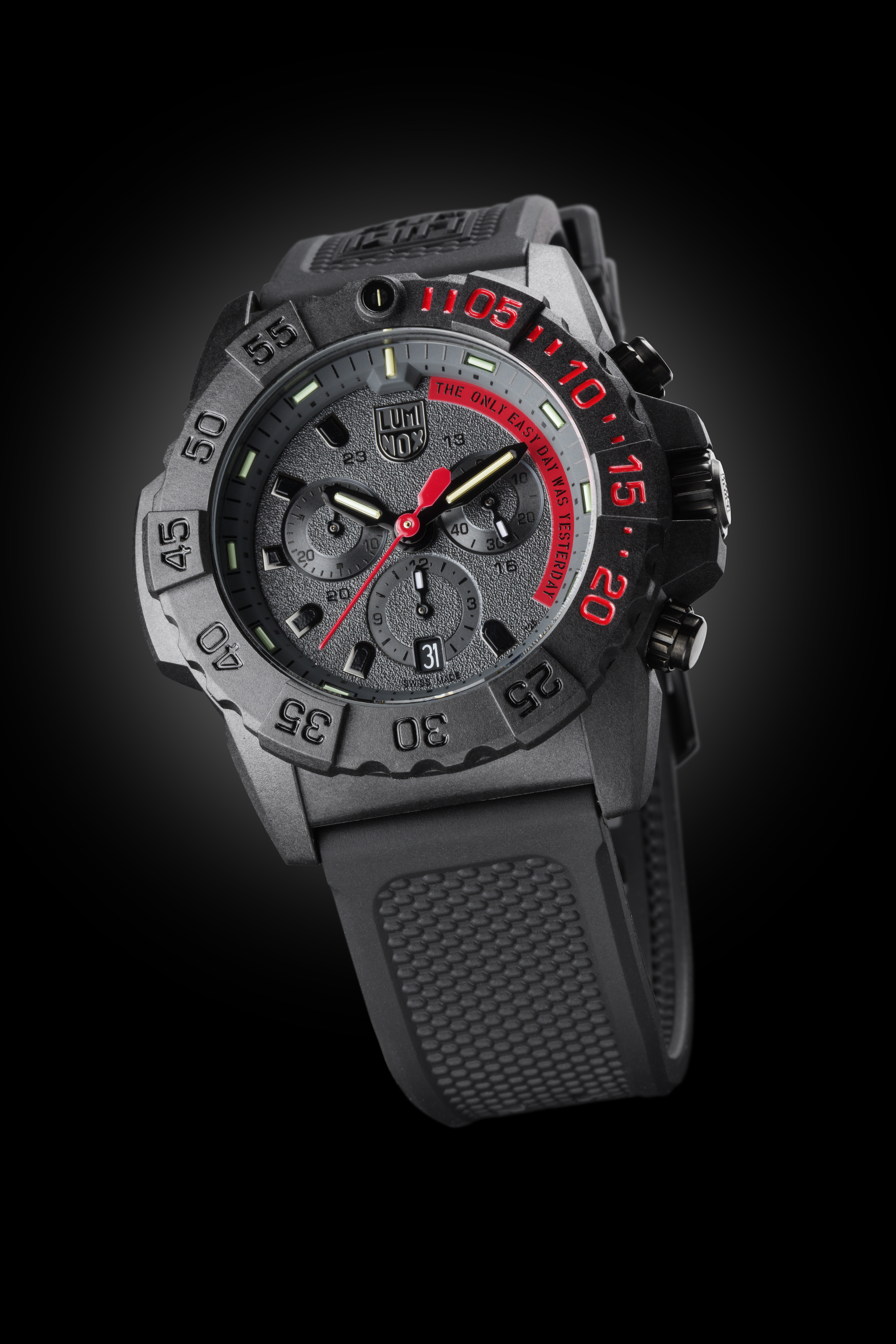 ルミノックス LUMINOX 腕時計 メンズ 3581.EY ネイビーシールズ クロノグラフ 3580 シリーズ 45mm NAVY SEAL CHRONOGRAPH 3580 SERIES 45mm クオーツ（Ronda 5030.D） ブラックxブラック アナログ表示